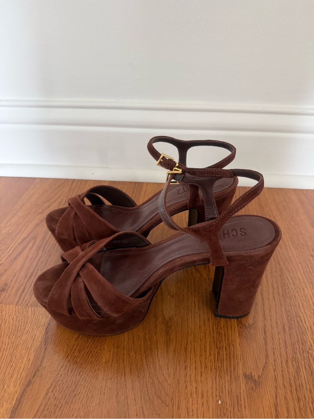 Schultz Brown Suede Platform Heels from Anthropologie